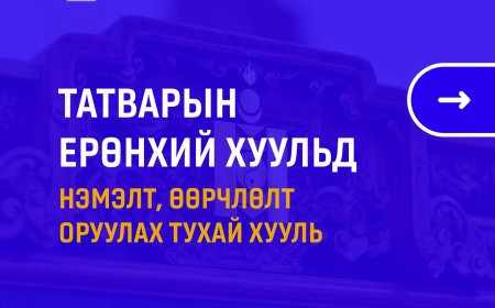 ТАТВАРЫН ӨРИЙГ БАРАГДУУЛАХДАА ОРЛОГЫН 30 ХУВИЙГ ТАТВАР ТӨЛӨГЧИД ҮЛДЭЭХЭЭР ХУУЛЬЧИЛЖ, ТАТВАРЫН ТАЙЛАНГАА ЗАЛРУУЛАХ ХУГАЦААГ ХОЁР ЖИЛ БОЛГОН СУНГАЖЭЭ
