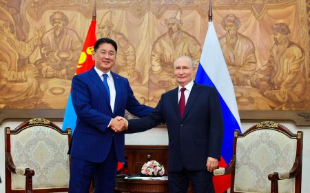 ЕРӨНХИЙЛӨГЧ У.ХҮРЭЛСҮХ ОХУ-ЫН ЕРӨНХИЙЛӨГЧ В.В.ПУТИНТАЙ УУЛЗЛАА